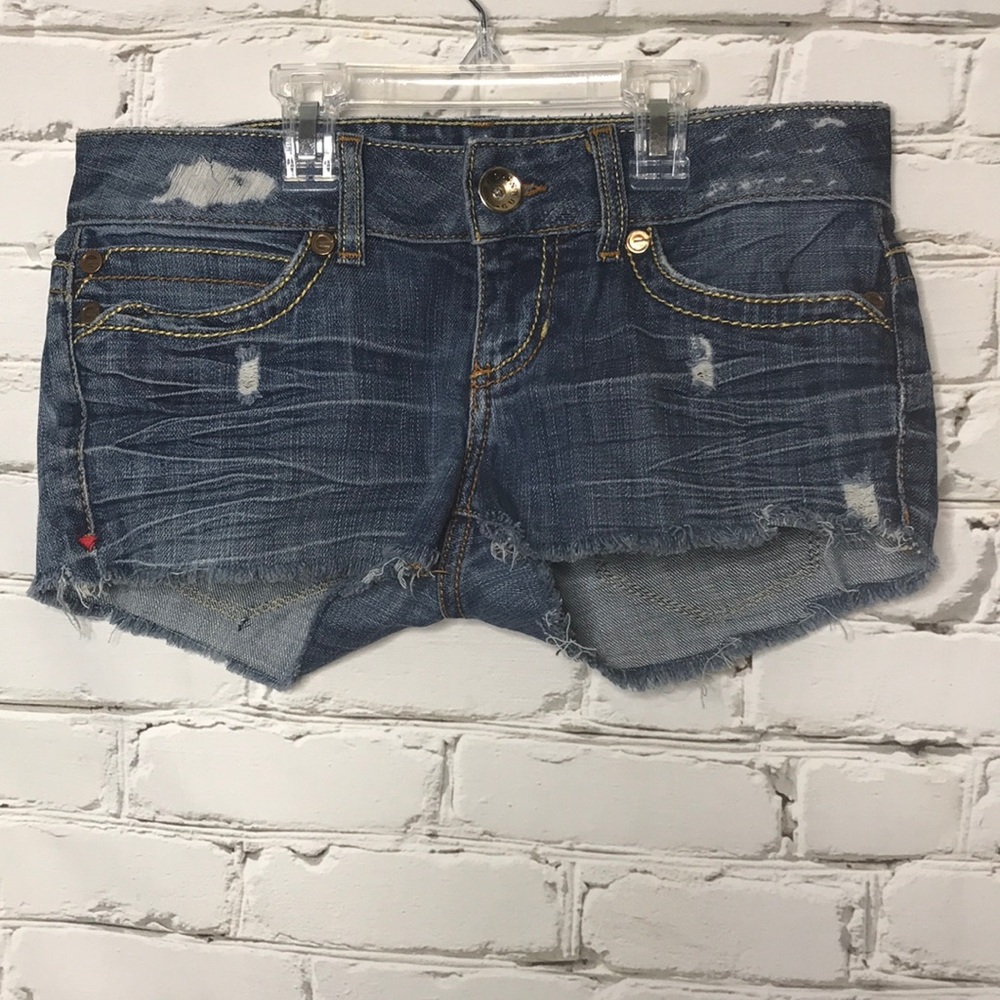 GUESS Destroyed Jean Shorts